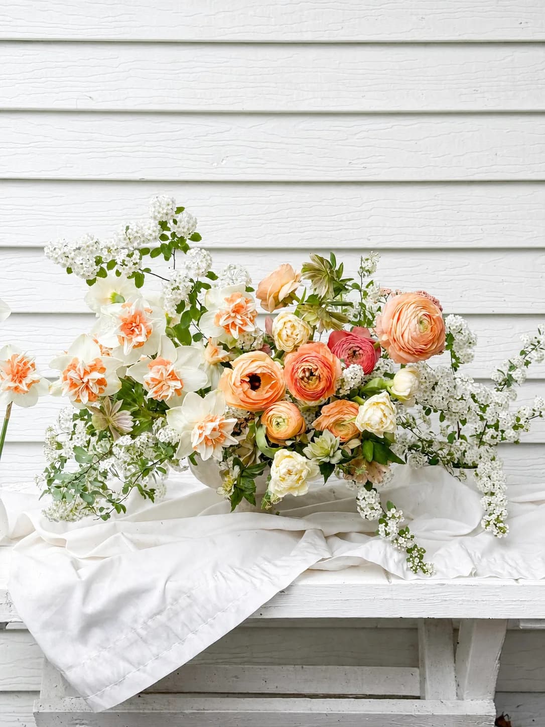 Sculptural wedding floral installation by Florale in the Hudson Valley